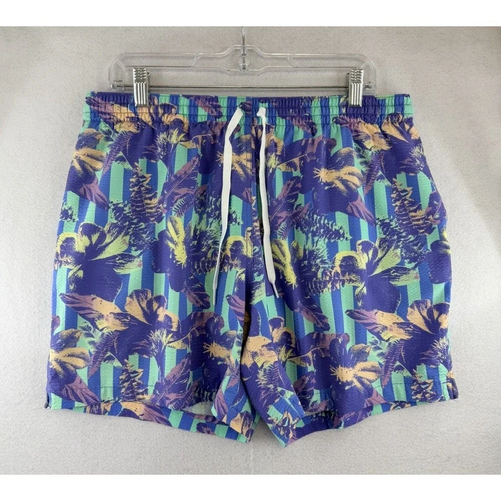 Chubbies Sunday Linners Seersucker Men's Swim Trunks, Size XL, 5.5